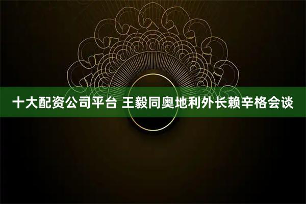 十大配资公司平台 王毅同奥地利外长赖辛格会谈